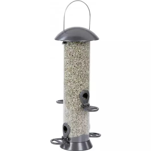 Cj Adventurer Metal Seed Feeder Gunmetal 2 Port Small 26cm